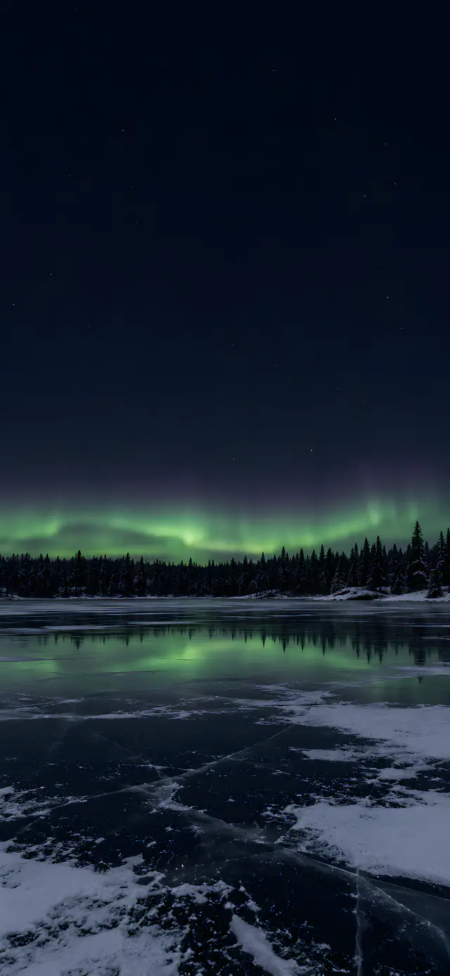 Aurora over a Frozen Lake